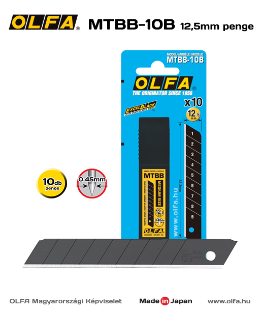 OLFA MTBB-10B 12,5mm standard tördelhető penge